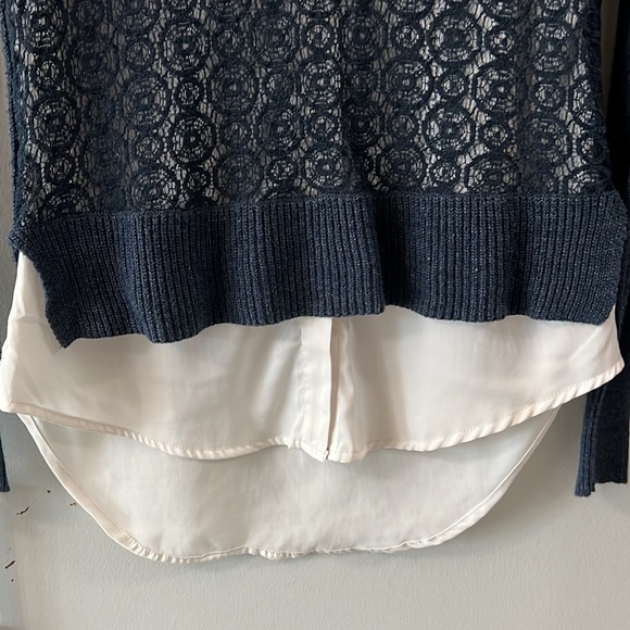 Simply Vera Vera Wang Mock-Layer Sweater in Navy Blue - Picture 9 of 12